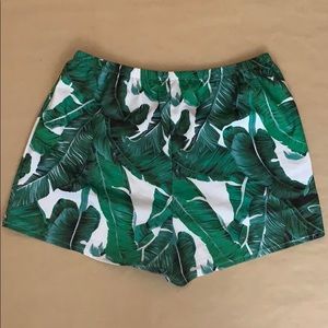 Palm Leaf Print Shorts